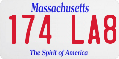 MA license plate 174LA8