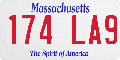 MA license plate 174LA9