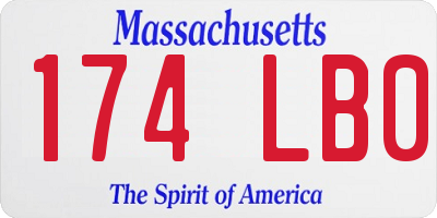 MA license plate 174LB0