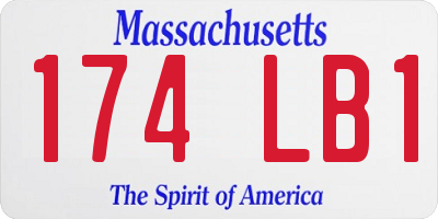 MA license plate 174LB1