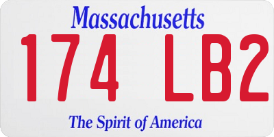 MA license plate 174LB2