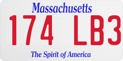 MA license plate 174LB3