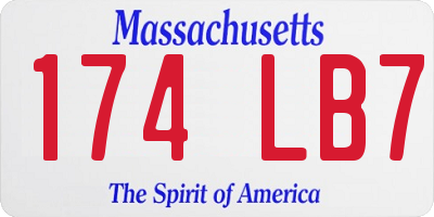 MA license plate 174LB7
