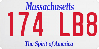 MA license plate 174LB8