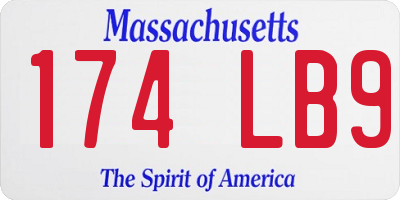 MA license plate 174LB9