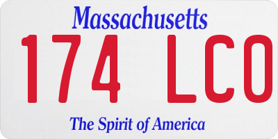 MA license plate 174LC0