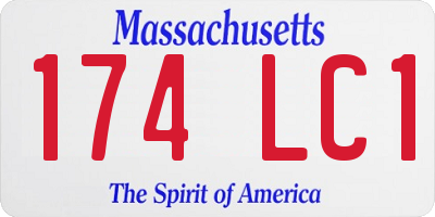 MA license plate 174LC1