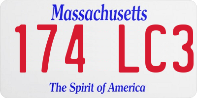 MA license plate 174LC3