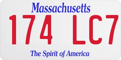 MA license plate 174LC7