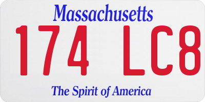 MA license plate 174LC8