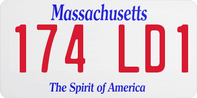MA license plate 174LD1