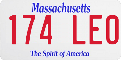 MA license plate 174LE0