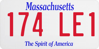 MA license plate 174LE1