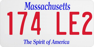 MA license plate 174LE2