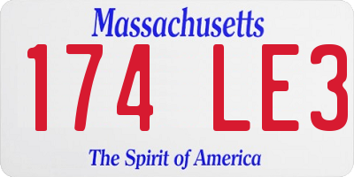 MA license plate 174LE3