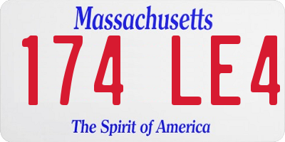 MA license plate 174LE4