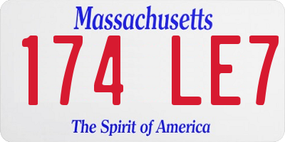 MA license plate 174LE7