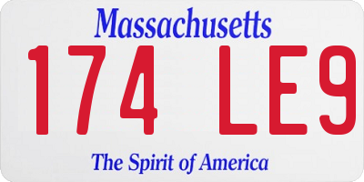 MA license plate 174LE9