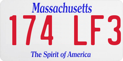 MA license plate 174LF3