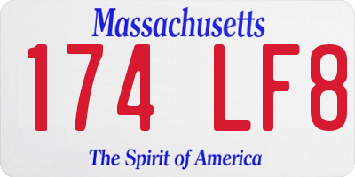 MA license plate 174LF8
