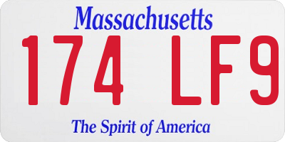 MA license plate 174LF9