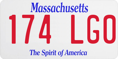 MA license plate 174LG0