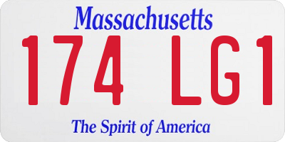 MA license plate 174LG1