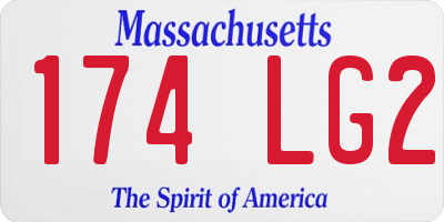 MA license plate 174LG2