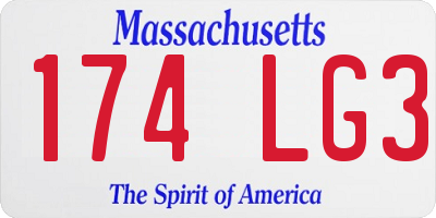 MA license plate 174LG3