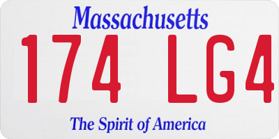 MA license plate 174LG4