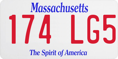 MA license plate 174LG5