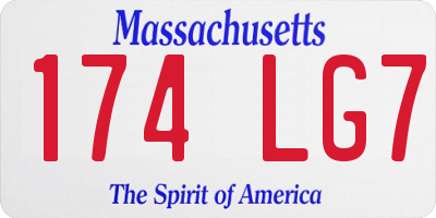 MA license plate 174LG7