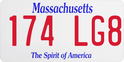 MA license plate 174LG8