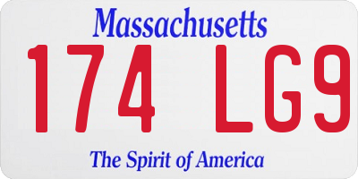 MA license plate 174LG9