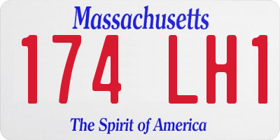 MA license plate 174LH1