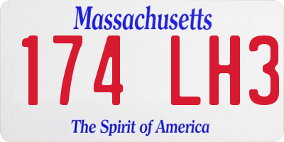 MA license plate 174LH3