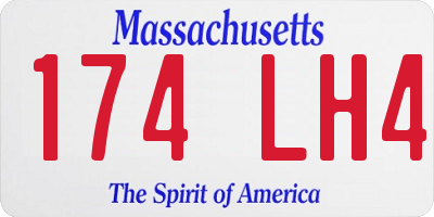 MA license plate 174LH4