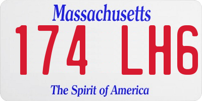 MA license plate 174LH6