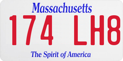 MA license plate 174LH8