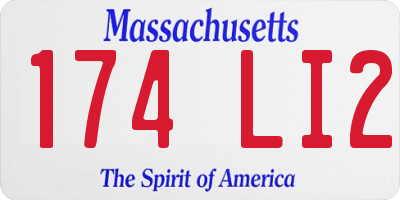 MA license plate 174LI2