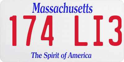 MA license plate 174LI3