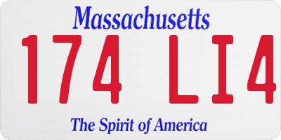 MA license plate 174LI4