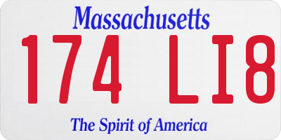 MA license plate 174LI8