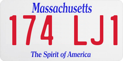 MA license plate 174LJ1
