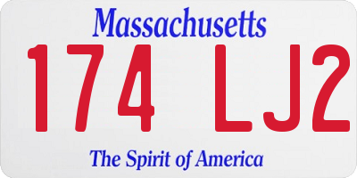 MA license plate 174LJ2