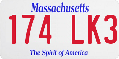 MA license plate 174LK3