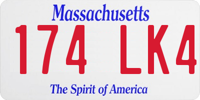 MA license plate 174LK4