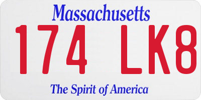 MA license plate 174LK8