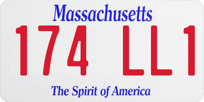 MA license plate 174LL1