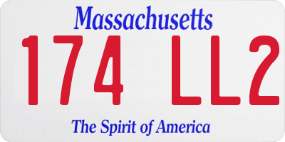 MA license plate 174LL2